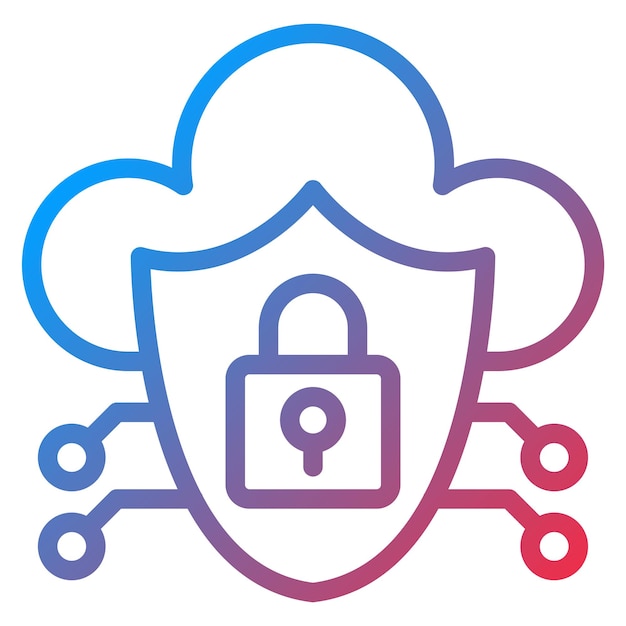 Diseño vectorial Estilo de icono de seguridad en la nube