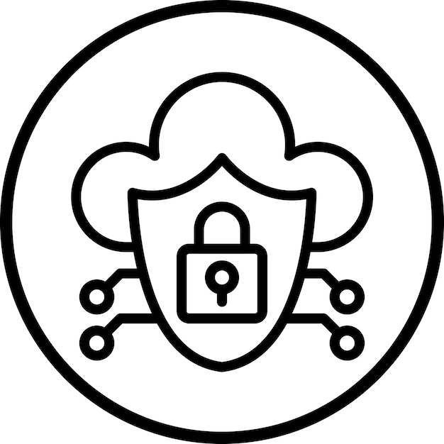 Diseño vectorial Estilo de icono de seguridad en la nube