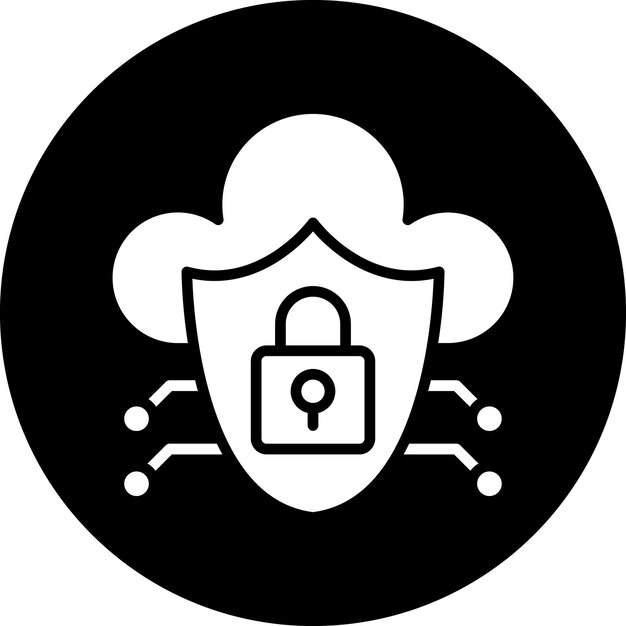 Diseño vectorial Estilo de icono de seguridad en la nube