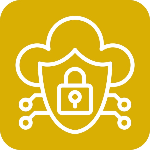 Diseño vectorial Estilo de icono de seguridad en la nube