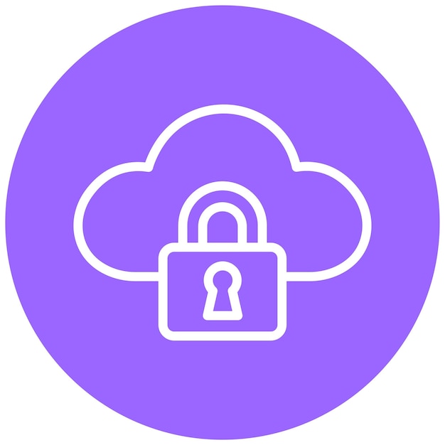 Diseño vectorial Estilo de icono de seguridad en la nube