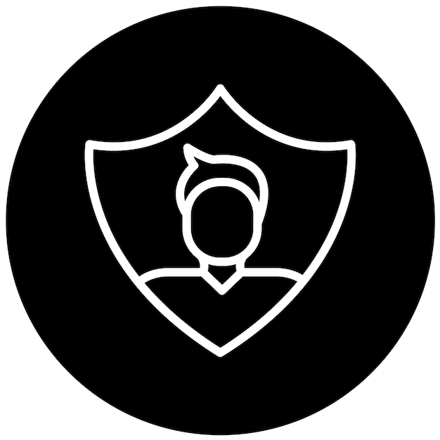 Diseño vectorial Estilo del icono de seguridad personal