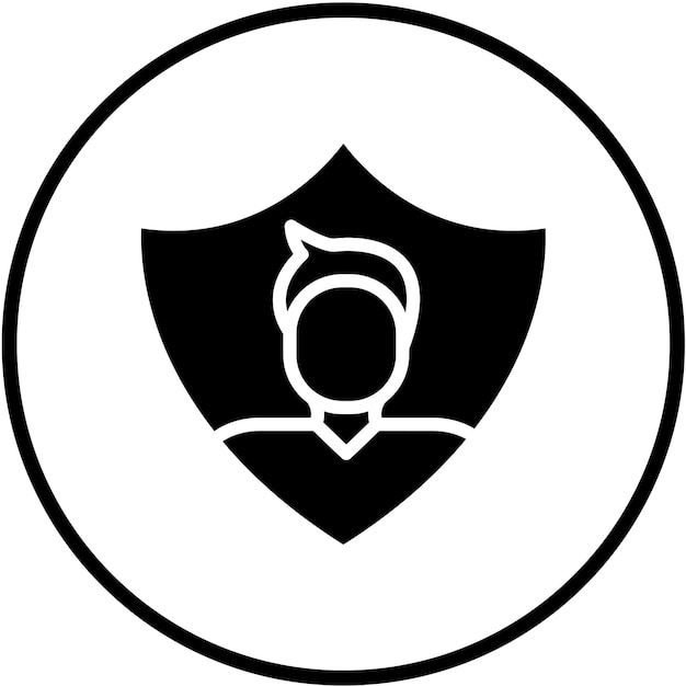 Diseño vectorial Estilo del icono de seguridad personal