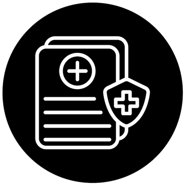 Diseño vectorial Estilo del icono de seguro de salud