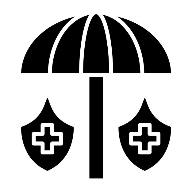 Diseño vectorial Estilo del icono de seguro de salud