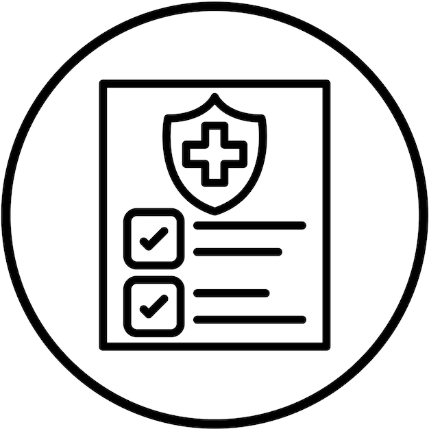 Diseño vectorial Estilo del icono de seguro de salud