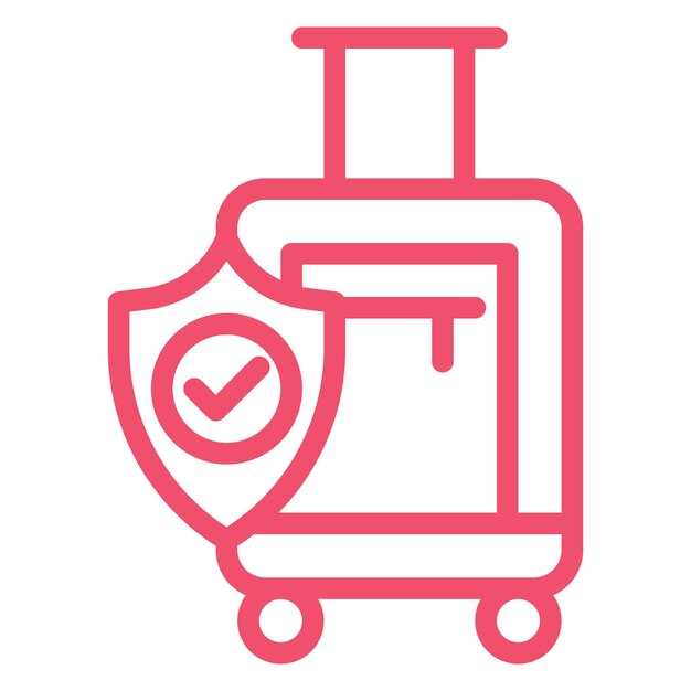 Diseño vectorial de estilo de icono de seguro de viaje