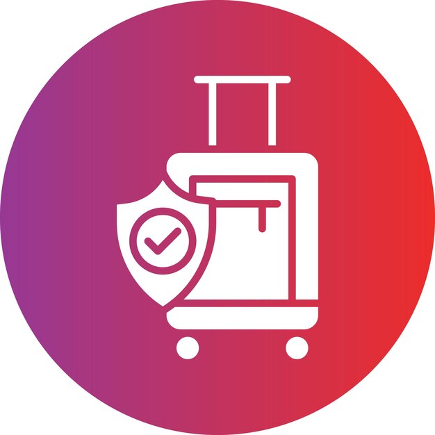 Diseño vectorial de estilo de icono de seguro de viaje