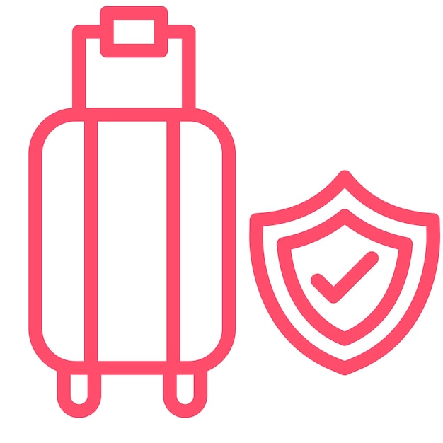 Diseño vectorial de estilo de icono de seguro de viaje