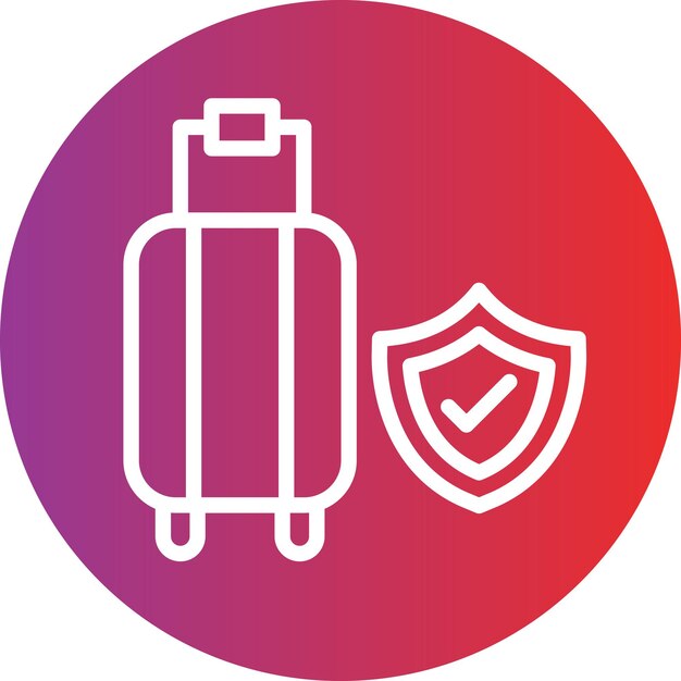 Diseño vectorial de estilo de icono de seguro de viaje