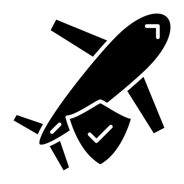 Diseño vectorial de estilo de icono de seguro de viaje