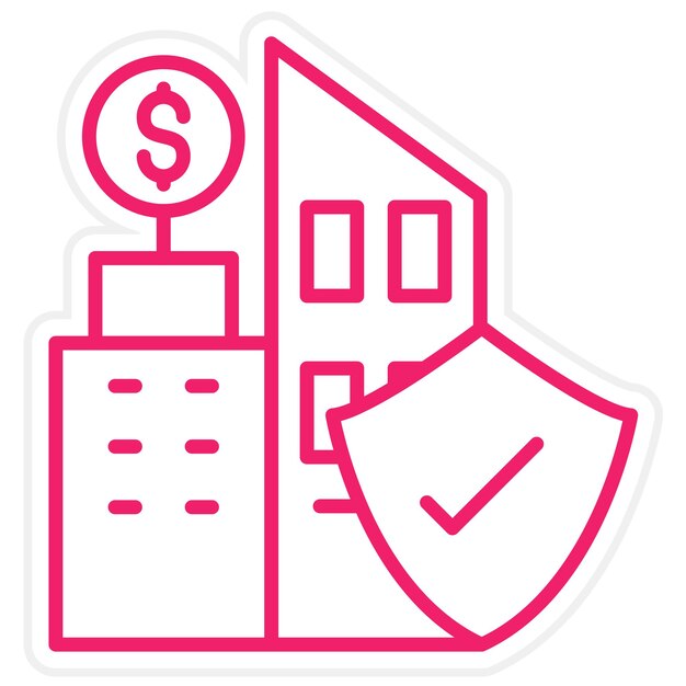 Diseño vectorial Estilo del icono de seguros comerciales