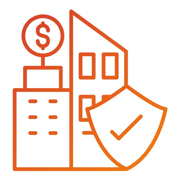 Diseño vectorial Estilo del icono de seguros comerciales