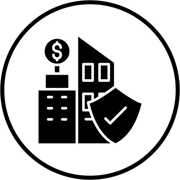 Diseño vectorial Estilo del icono de seguros comerciales