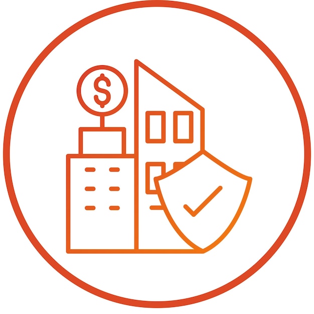 Diseño vectorial Estilo del icono de seguros comerciales