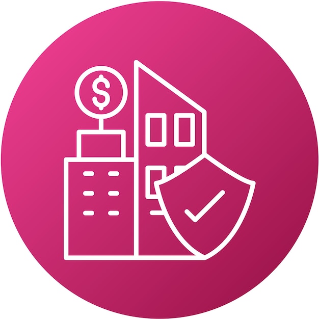 Diseño vectorial Estilo del icono de seguros comerciales