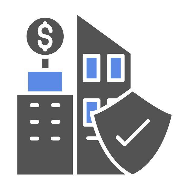 Diseño vectorial Estilo del icono de seguros comerciales