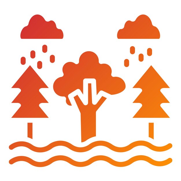 Diseño vectorial del estilo del icono de la selva tropical