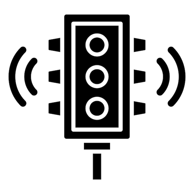 Diseño vectorial Estilo de icono de semáforo inteligente