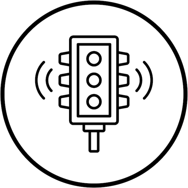 Diseño vectorial Estilo de icono de semáforo inteligente