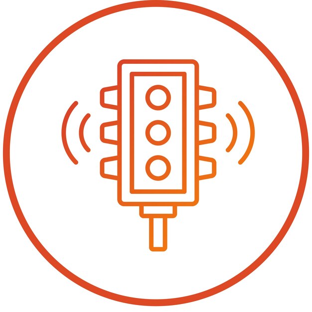 Diseño vectorial Estilo de icono de semáforo inteligente