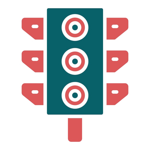 Diseño vectorial Estilo del icono del semáforo