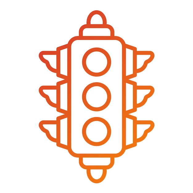 Diseño vectorial Estilo del icono del semáforo