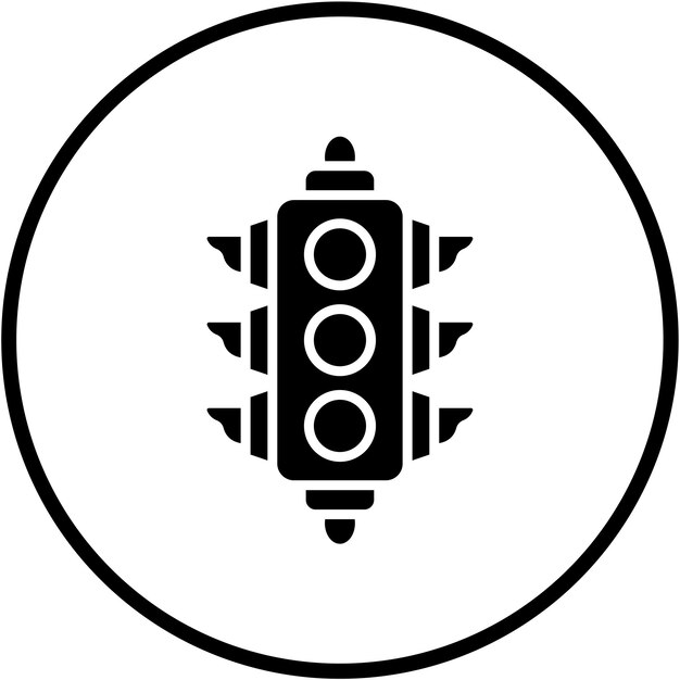 Diseño vectorial Estilo del icono del semáforo