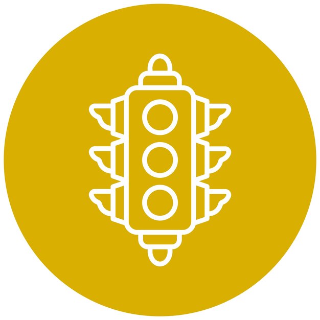 Diseño vectorial Estilo del icono del semáforo