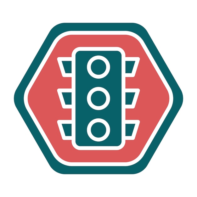 Diseño vectorial del estilo del icono de los semáforos