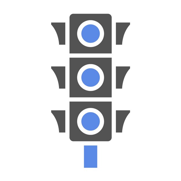 Diseño vectorial del estilo del icono de los semáforos