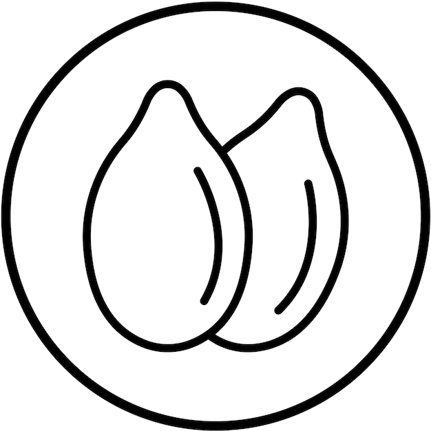 Diseño vectorial del estilo del icono de la semilla de calabaza