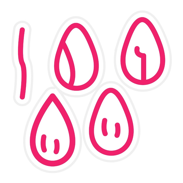 Diseño vectorial del estilo del icono de las semillas de chía