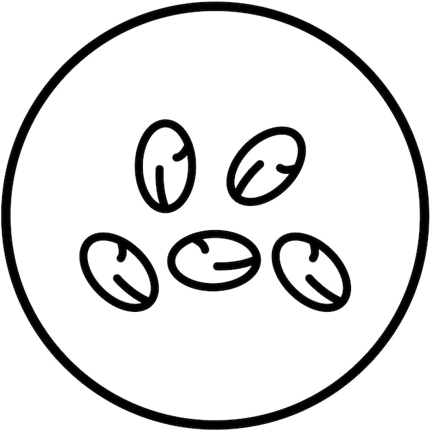 Diseño vectorial del estilo del icono de las semillas de chía