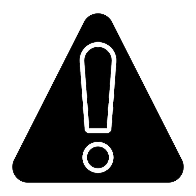Diseño vectorial del estilo del icono de la señal de advertencia