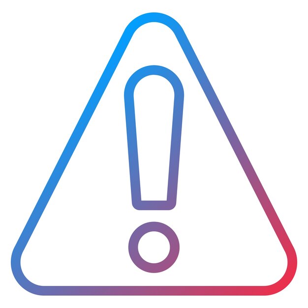 Diseño vectorial del estilo del icono de la señal de advertencia