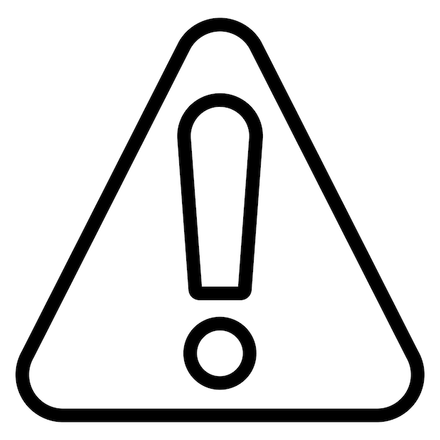 Diseño vectorial del estilo del icono de la señal de advertencia