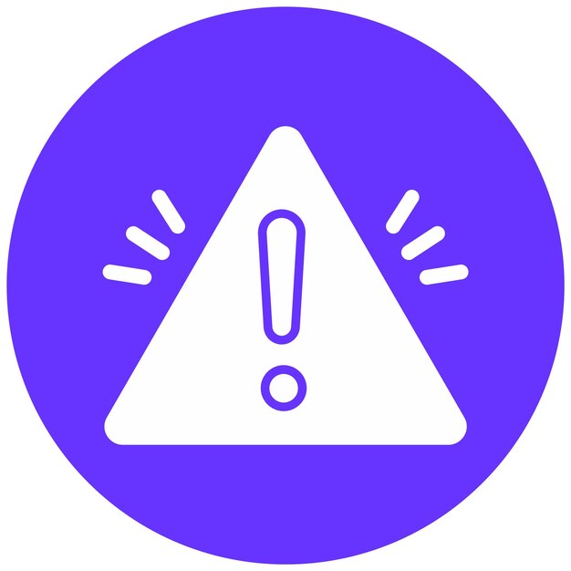 Diseño vectorial del estilo del icono de la señal de advertencia