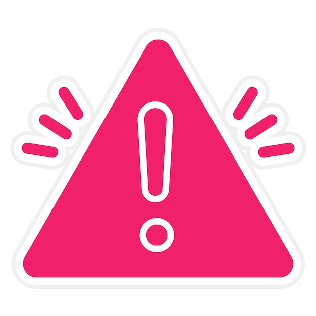 Diseño vectorial del estilo del icono de la señal de advertencia