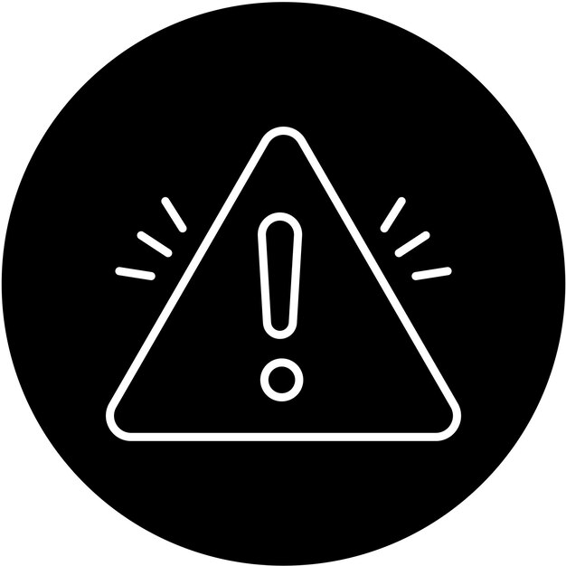 Diseño vectorial del estilo del icono de la señal de advertencia