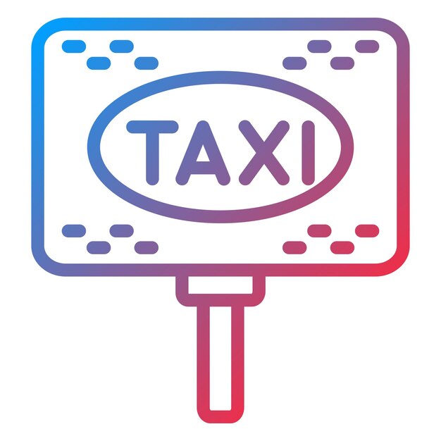 Diseño vectorial del estilo del icono de la señal de taxi
