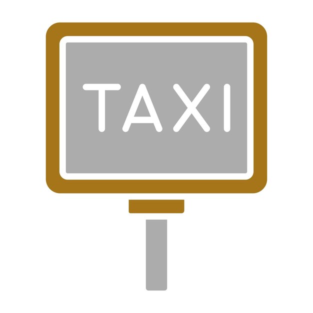 Diseño vectorial del estilo del icono de la señal de taxi