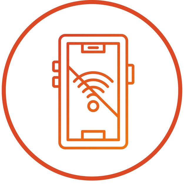 Diseño vectorial Estilo del icono de señal Wi-Fi Off