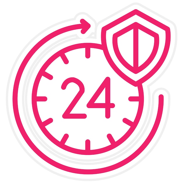 Diseño vectorial Estilo de icono de servicio de 24 horas