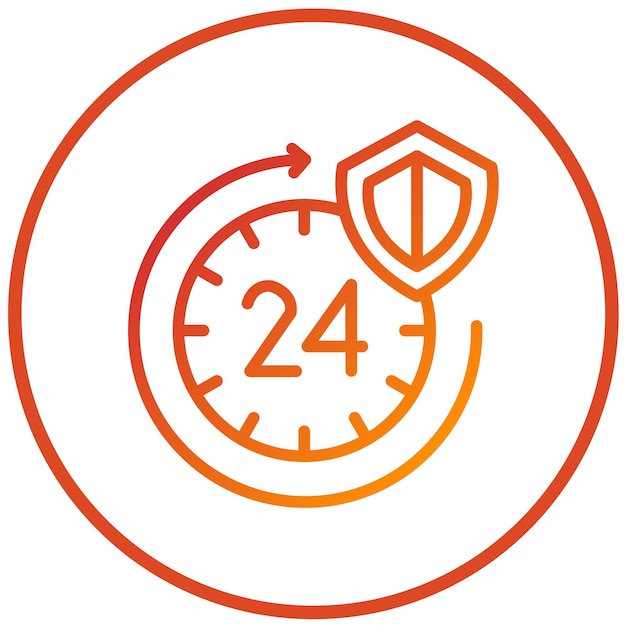 Diseño vectorial Estilo de icono de servicio de 24 horas
