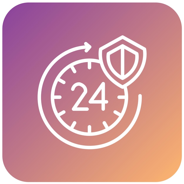 Diseño vectorial Estilo de icono de servicio de 24 horas