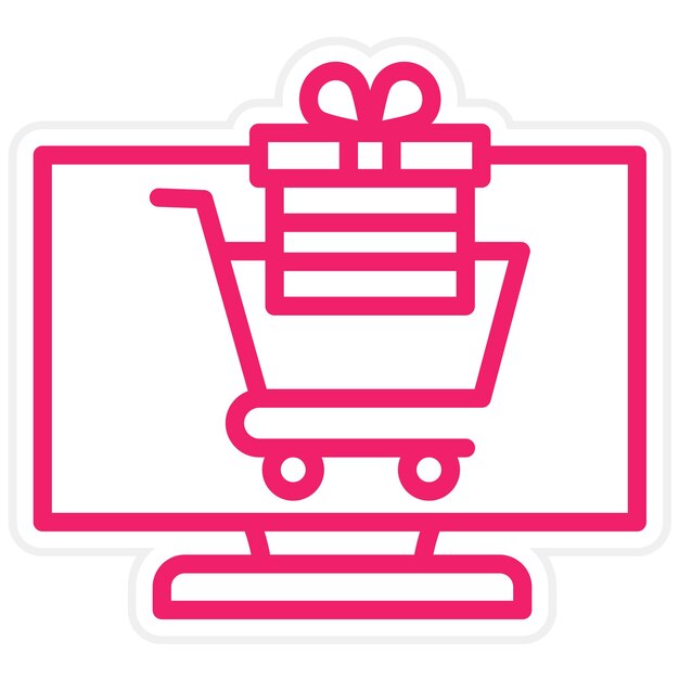 Vector diseño vectorial estilo de icono de shopping paradise