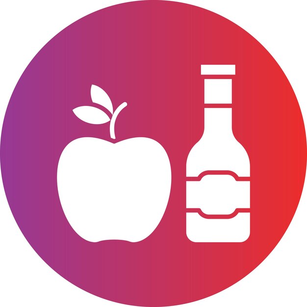 Diseño vectorial del estilo del icono de la sidra