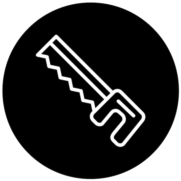 Diseño vectorial del estilo del icono de la sierra