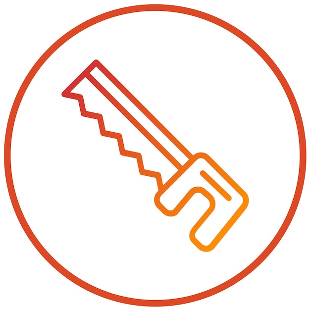 Diseño vectorial del estilo del icono de la sierra
